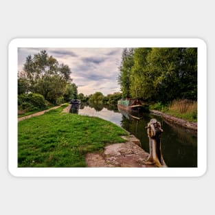 Canal Boats Above Midgham Lock Sticker